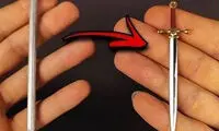 فرآیند تماشایی تبدیل یک میخ به شمشیر زیبای مینیاتوری