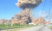 لحظه هولناک حمله روسیه به انبار مهمات در اوکراین