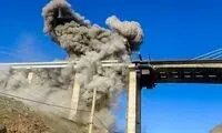 پخش لحظه حمله به پل b1 کرج از نمای نزدیک