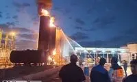 آتش‌سوزی مخازن واحد پالایش میعانات نفتی در آشتیان