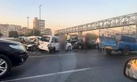 تصادف زنجیره‌ای و ترافیک سنگین در اتوبان آزادگان