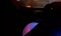 پشتک زدن یک شاسی بلند پس از در رفتن تایر کامیون