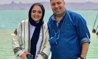 عکس عاشقانه نرگس محمدی و علی اوجی در کیش