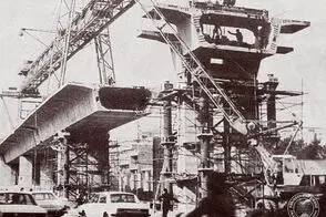 تصاویری دیدنی از احداث پل سیدخندان در دهه ۵۰