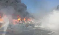 انفجار مهیب و پی‎‌درپی چند خودرو وسط اتوبان