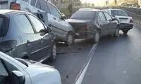 خسارت عجیب چند خودرو در تصادف با گوسفند