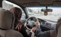 خلاقیت بامزه این زن ایرانی پشت ماشین همسرش