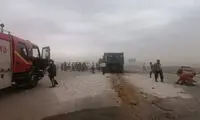 طوفان شن در محور قم ـ گرمسار حادثه آفرید