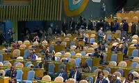 تصاویری از حضور و غیاب هیئت اسرائیلی در سخنرانی نتانیاهو