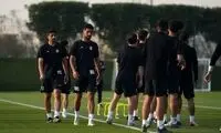 ورود بازیکنان فولاد به زمین ورزشگاه الجنوب