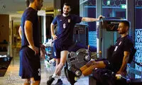 تمرین شاداب بازیکنان تیم ملی در سالن بدنسازی