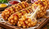 طرز تهیه کورن داگ سیب زمینی کره‌‌ای