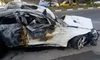 نجات جان سرنشینان ماشین چپ‌کرده در جاده قم 