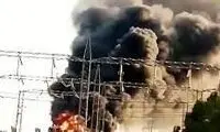 انفجار وحشتناک کامیون پس از برخورد با سیم برق