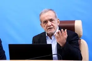 دکور متفاوت محل سخنرانی پزشکیان برای تبریک نوروز