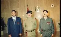 عدی، پسر صدام در حاشیه یک جلسه امنیتی
