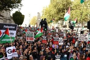 تظاهرات گسترده مردم انگلیس در حمایت از غزه