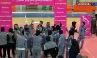 مراسم جشن قهرمانی زنان پیکان در لیگ برتر