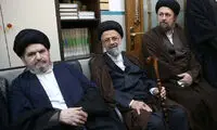چهره غمگین سیدحسین خمینی در مراسم ختم مادرش