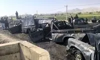 تصادف زنجیره‌ای ۱۰ خودروی سوخت‌بر در کرمان