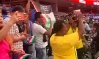 فریاد Free Free Palestine در ورزشگاه بازی ایران 