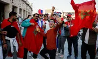 تصاویر هواداران مراکش و فرانسه در استادیوم