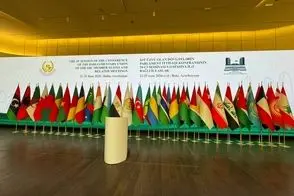 عکس یادگاری قالیباف با اعضای نشست باکو