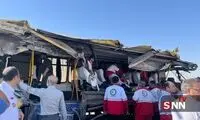 تصویری تلخ از تصادف اتوبوس دانشجویان