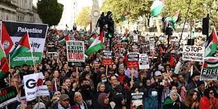 تظاهرات گسترده در قلب لندن برای همبستگی با فلسطین