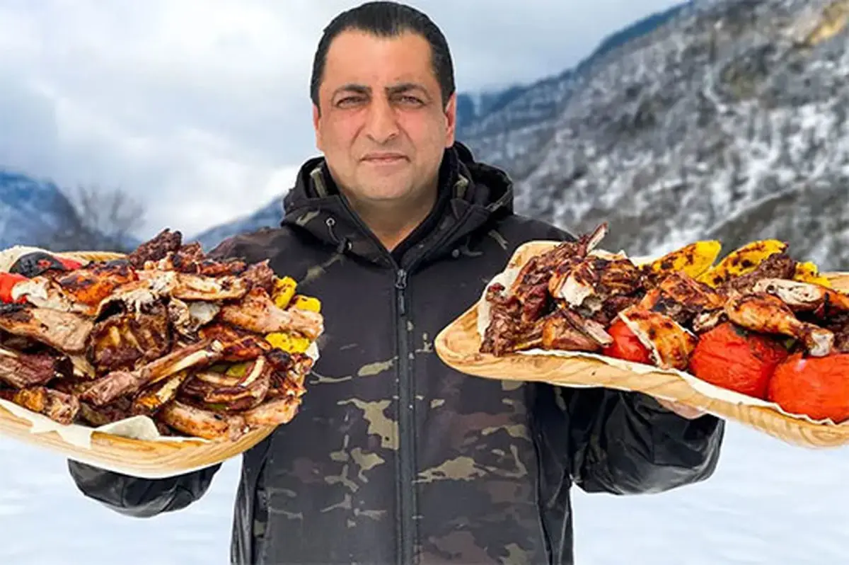 طرز تهیه کباب بره و مرغ همراه با سیب‌زمینی و سبزیجات