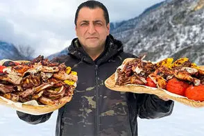 طرز تهیه کباب بره و مرغ همراه با سیب‌زمینی و سبزیجات