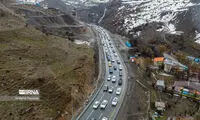 ترافیک سنگین و پرحجم در پرترددترین جاده شمالی 
