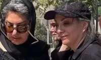 بی‌قراری حمیرا ریاضی در مراسم تشییع پیکر مادرش