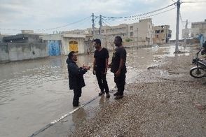 ویدئویی از بارش سیل‌آسا در بندر جاسک