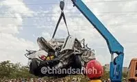 له شدن وحشتاک سمند و پراید در  یک تصادف 