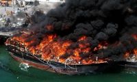 آتش‌سوزی ۱۰ فروند شناور در یک اسکله هرمزگان