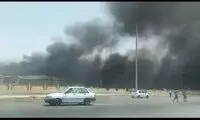 تصاویر آتش‌سوزی شدید در انبار بندر امام