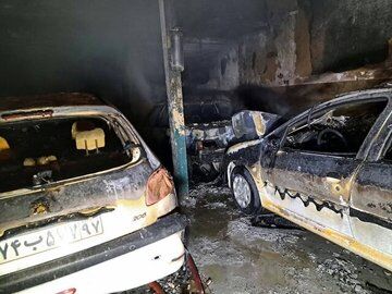 آتش‌سوزی در یک تعمیرگاه خودرو در تهران