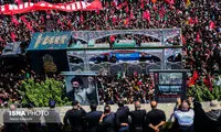 سردار نقدی و علیرضا زاکانی در مراسم تشییع پیکر رهبر شهید