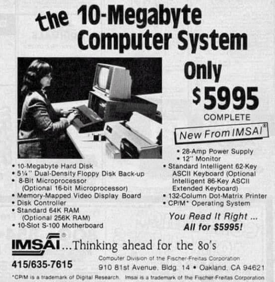کامپیوتر 5995 دلاری با هارد دیسک 10 مگابایتی!