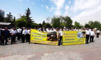 تجمع اعتراضی لکوموتیورانان در تهران
