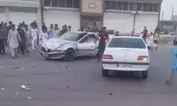 لحظه دستی کشیدن راننده پرشیا که منجر به حادثه شد