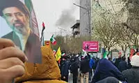 خانم بی‌حجاب در راهپیمایی و صداوسیمای شیراز 