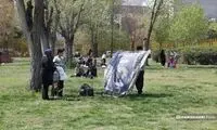 تصاویری از سیزده‌بدر مردم تهران در اوضاع جنگی