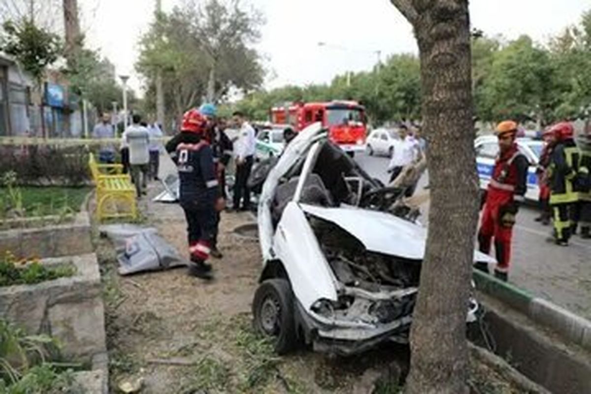   برخورد خودرو با درخت جان سه نفر را گرفت 