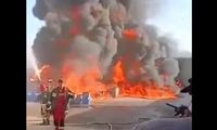 آتش‌سوزی گسترده در یک کارگاه نفتی اصفهان
