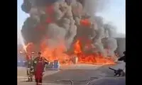 آتش‌سوزی گسترده در یک کارگاه نفتی اصفهان