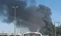 آتش‌سوزی عظیم آسمان مشهد را سیاه کرد