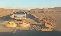 خلاقیت جالب یک هموطن برای هموارسازی جاده خاکی