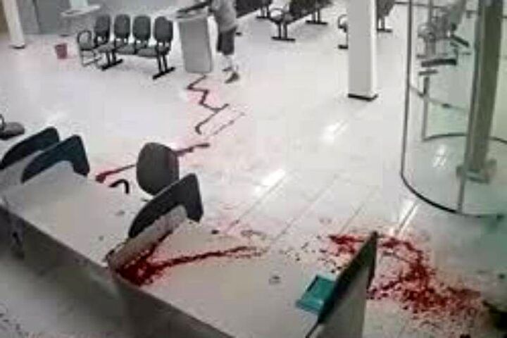 حمام خون در بانک؛ لحظه کشته شدن سارق مسلح!